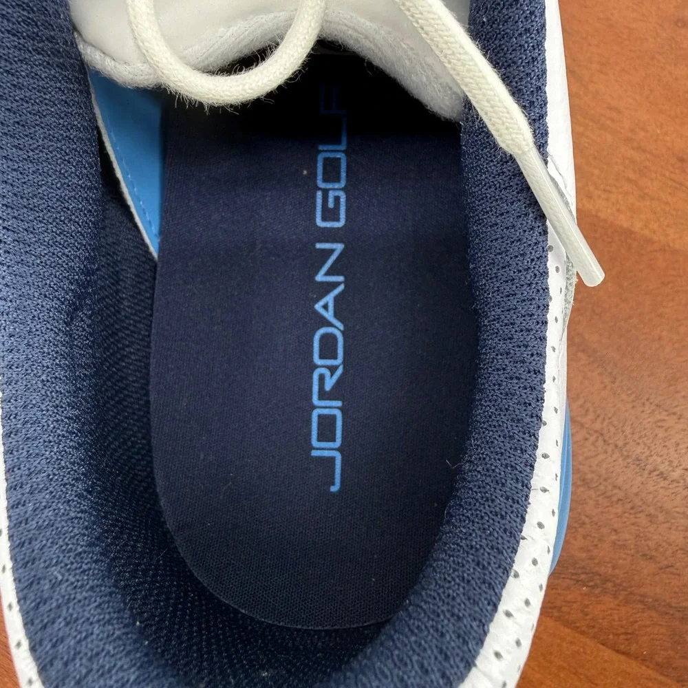 Nike Jordan ADG 5 Leather Golf Shoes Mens White University Blue FQ6642-104 10.5